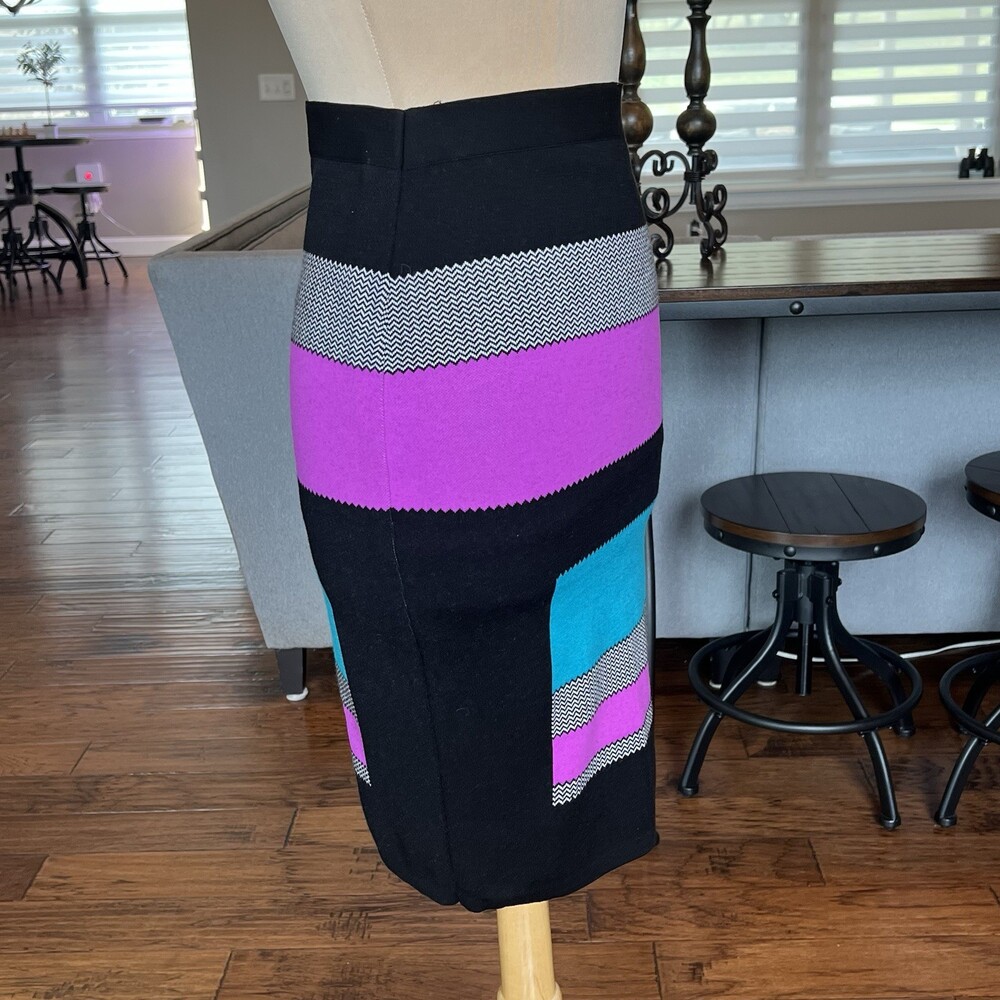 Per Se Colorblock Pencil Skirt Fits Size Small Altered from M Wiggle Straight - Picture 6 of 12